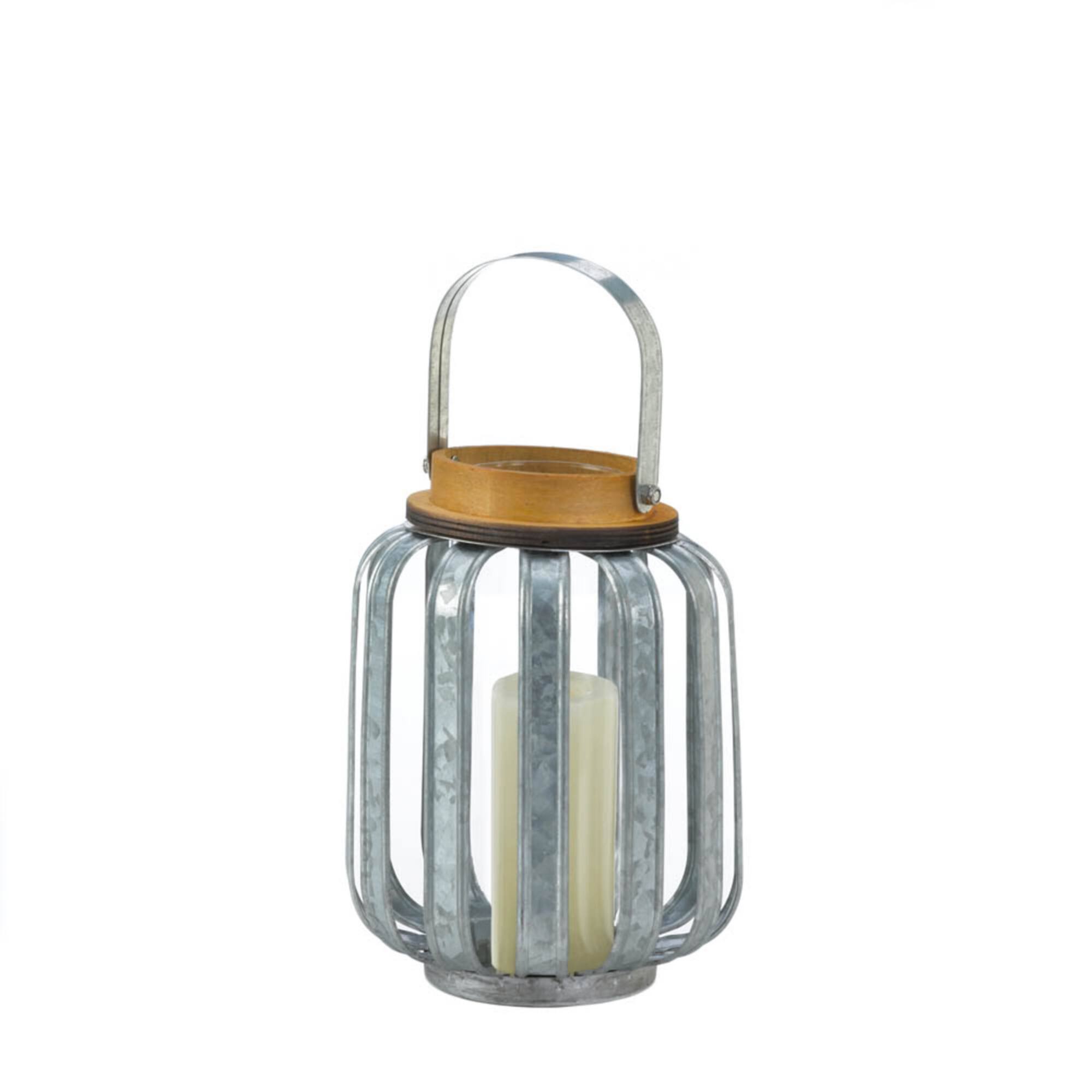 8" Small Galvanized Metal Lantern